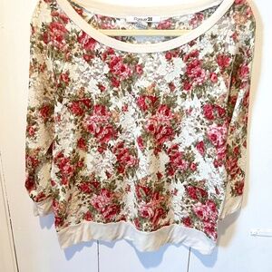 Forever 21 Lace Floral Top, size L
